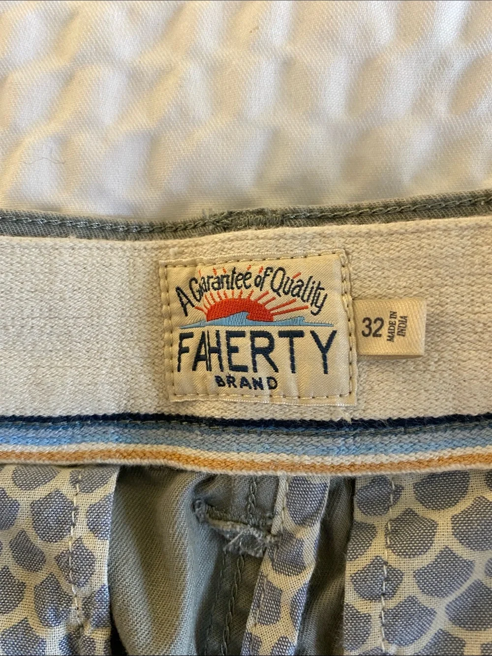 Faherty Men's Flat Front Olive Shorts